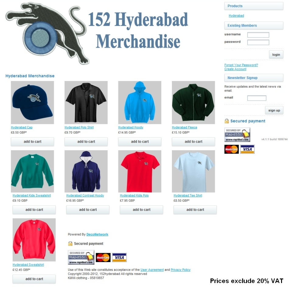 152 Squadron Clothing 2012