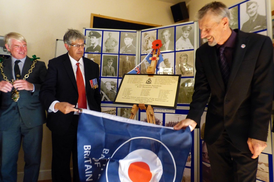 75th anniversary of the battle of britain plaque unveiling RAF Warmwell 152 Hyderabad Squadron 13