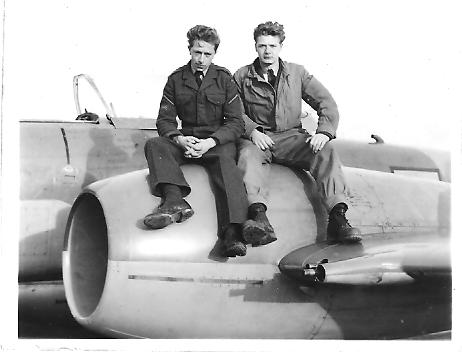 Eric and Jack on Meteor 14 nacell - 152 Sqdn- 1956