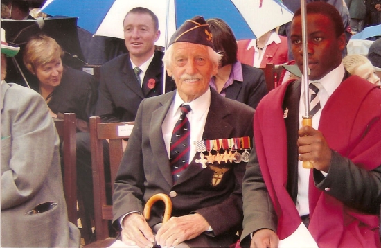 Major Harry Hoffe on Armistice day for the South African Air Force at King Edwards School in JHB
