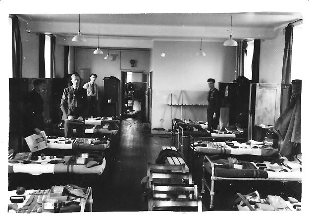 Preparing for kit inspection - 1954